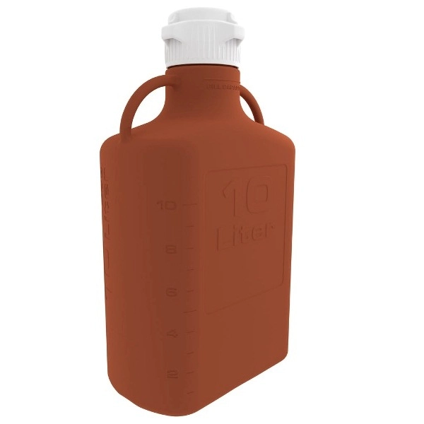 Foxx Life Sciences 10L (2.5 Gal) Amber High Density (HDPE) Carboy with 83B Cap 15K-2111-OEM