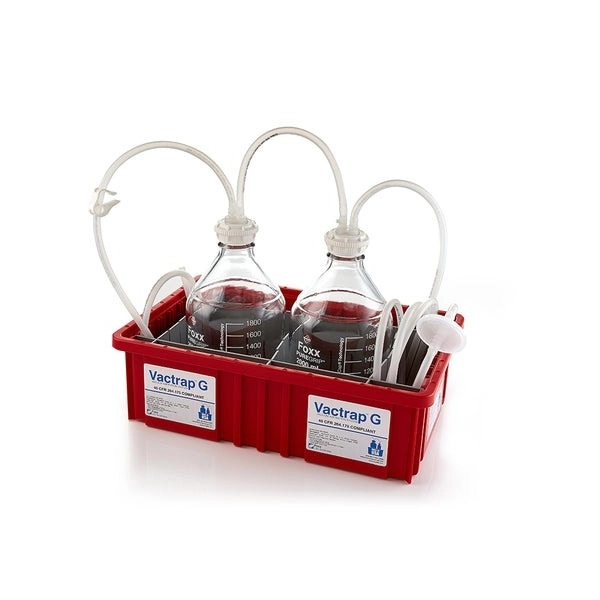 Foxx Life Sciences Vactrap G, 2L + 2L, Glass Bottles Red Bin, GL45 Cap w/1/4" ID Tubing 30R-2201-FLS