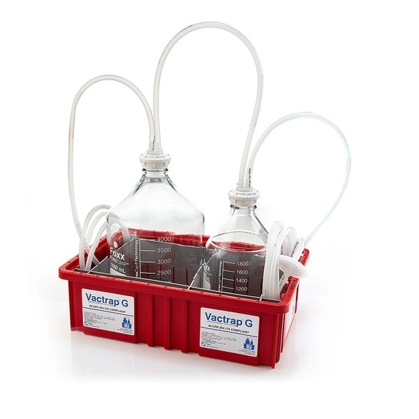 Foxx Life Sciences Vactrap G, 5L + 2L, Glass Carboys, Red Bin GL45 Cap w/1/4" ID Tubing 30R-5201-FLS