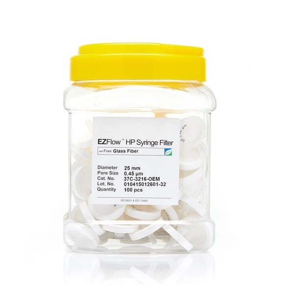 Foxx Life Sciences EZFlow 25mm Syringe Filter, .45μm Glass Fiber, 100/Pack 37C-3216-OEM