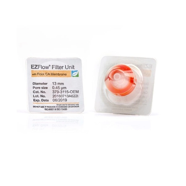 Foxx Life Sciences EZFlow Syringe Filter, CA, 0.45µm, 13mm, Sterile, 100/Pack 379-3115-OEM