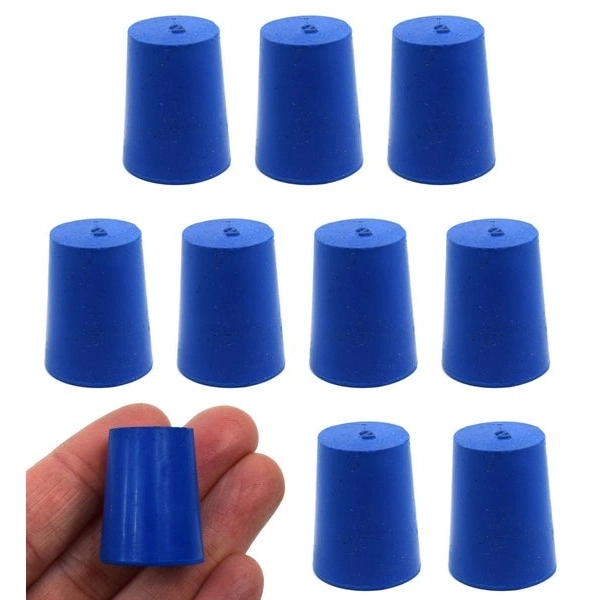 Eisco 10PK Neoprene Stoppers, Solid - ASTM - Size: #2 - 16mm Bottom, 20mm Top, 25mm Length CH0321E