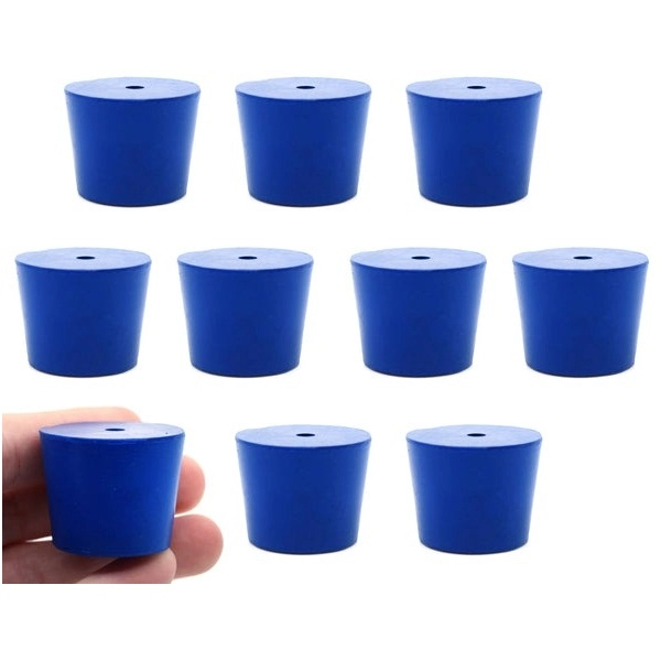 Eisco 10PK Neoprene Stoppers, 1 Hole ASTM - Size: #6 - 26mm Bottom, 32mm Top, 25mm Length CH0321J1H