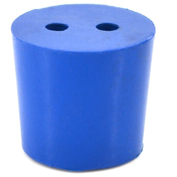 Eisco 10PK Neoprene Stoppers 2 Holes ASTM - Size #5.5 - 24mm Bottom, 28mm Top, 25mm Length CH0321I2H