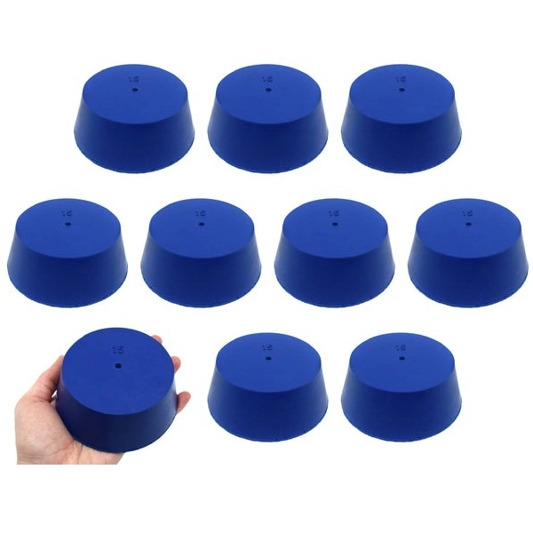 Eisco 10PK Neoprene Stoppers, 1 Hole ASTM Size: #15 - 83mm Bottom, 103mm Top, 39mm Length CH0321Y1H