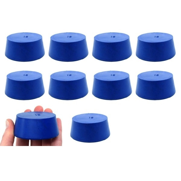 Eisco 10PK Neoprene Stoppers, Solid - ASTM - Size: #12 - 54mm Bottom, 64mm Top, 25mm Length CH0321U