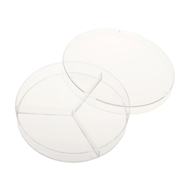 Celltreat 100mm x 15mm Petri Dish, 3 Compartments, Sterile 20/Bag, 500/Cs 229683