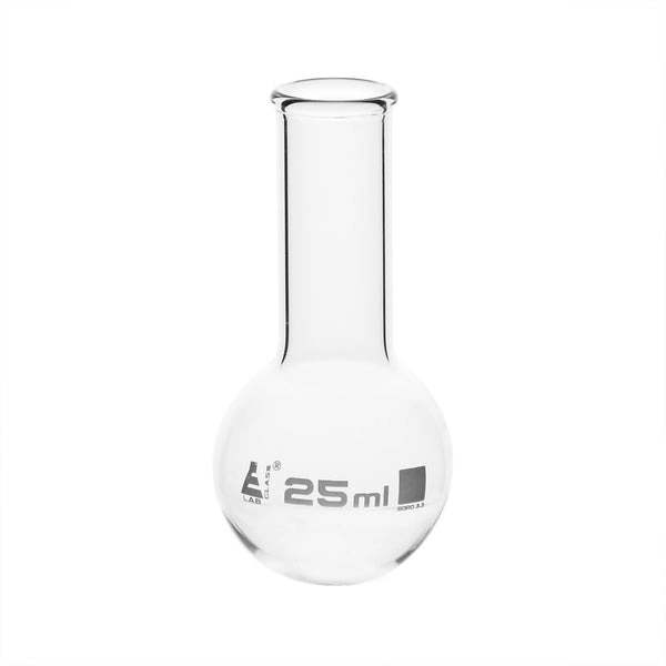 Boiling Flask, 100ml - 14/23 Interchangeable Joint - Borosilicate Glass, Pear Shape - Short Neck - Eisco Labs