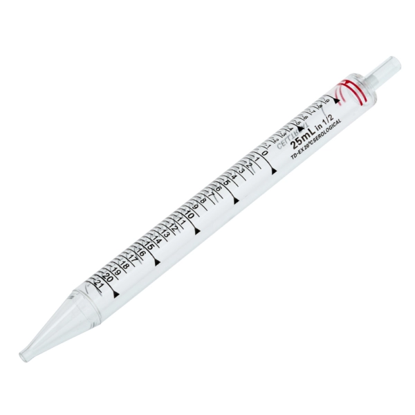 Celltreat 25mL Pipet, Short, Individually Wrapped, Paper/Plastic, Bag, Sterile 100/Cs 229226B