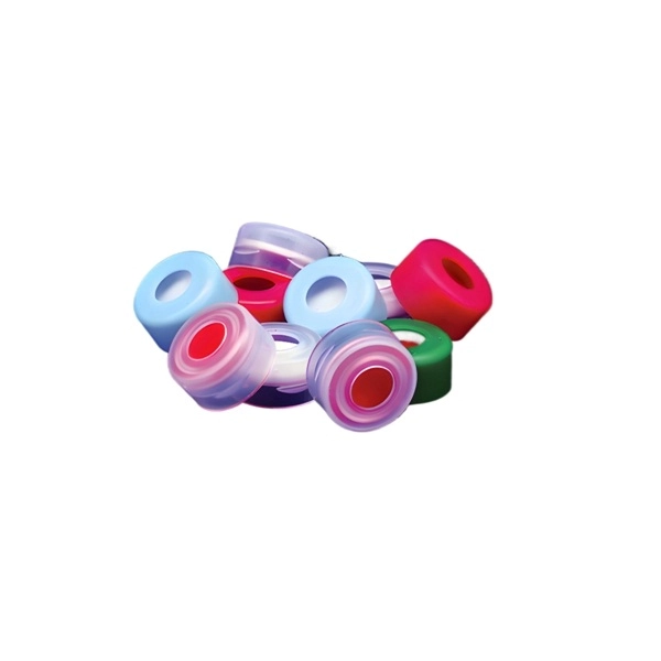 Qorpak 11mm Blue LDPE Snap Top Cap with PTFE/Red Rubber Septa, 1000/Cs VC31246-122