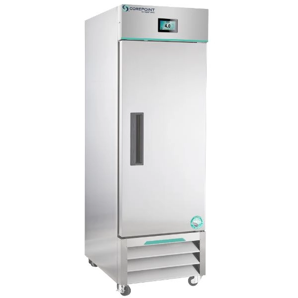Corepoint Scientific 23 cu. ft. Single Solid Door Stainless Steel White Diamond Series NSWDR231SSS-0