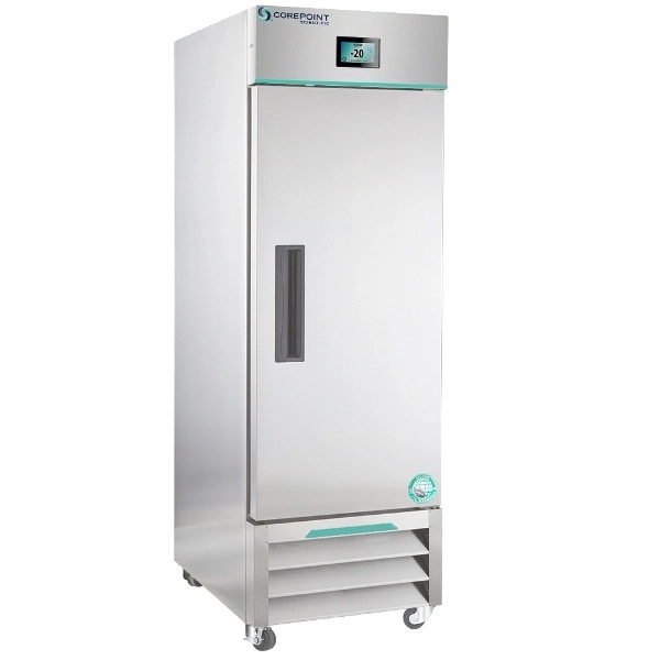 Corepoint Scientific 23 cu.ft. Single Solid Door Stainless Steel White Diamond Series NSWDF231SSS-0A