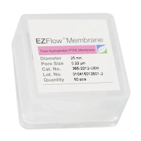 Bellco EZFlow Membrane Disc Filter, 0.22µm Hydrophobic PTFE, 25mm, 50/PK 4528-00513