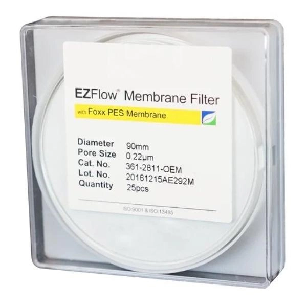 Bellco EZFlow Membrane Disc Filter, PES, 0.22µm, 90mm, Non-Sterile, 25/PK 4528-00502