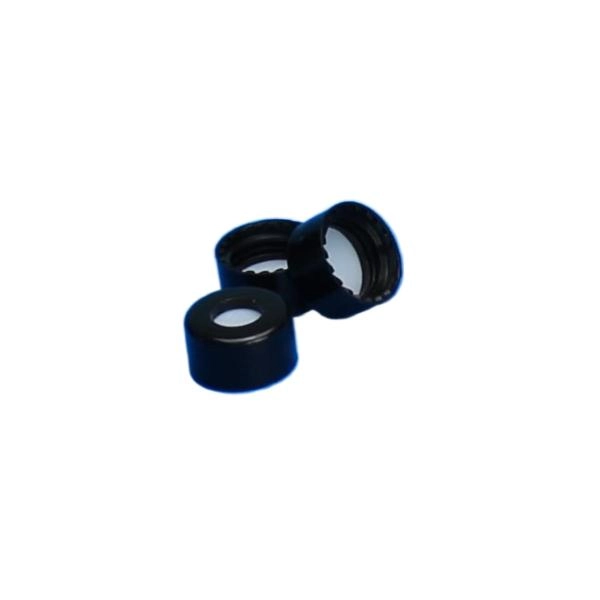 Bellco 9mm R.A.M. Ribbed Cap, Black, PTFE Lined (Qty 1000) 2070-07603
