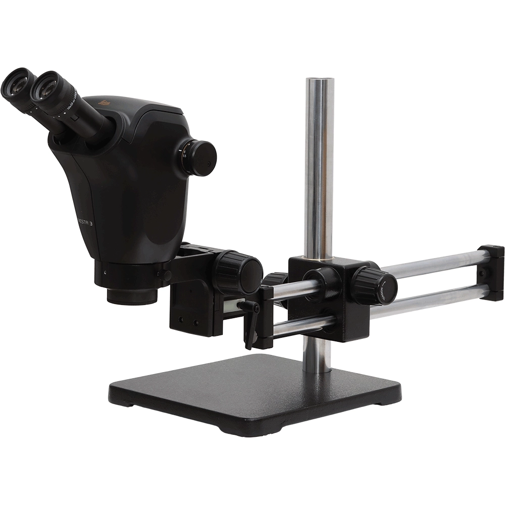 Leica IVESTA 3 Stereo Microscope with Dual Arm Ball Bearing Boom Stand