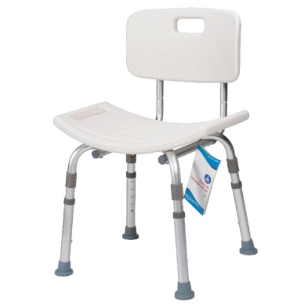 Dynarex Deluxe Shower Chair w/ Back, White, 1Pc/Bx 10320