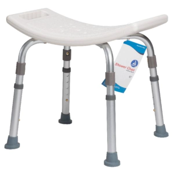 Dynarex Shower Chair w/out Back, White, 1Pc/Bx,4Bx/Cs 10323-4