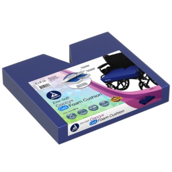 Dynarex Ever-Soft Coccyx Gel-Foam Cushion, 20" x 16" x 3", 1Pc/Bx,4Bx/Cs 10636-4