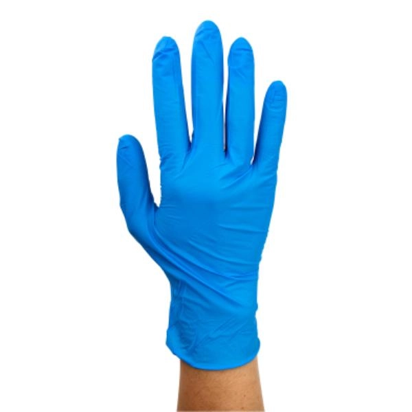 Dynarex Safe-Touch Blue Nitrile Exam Gloves - Non-Latex, Large, Powder-Free, Blue, 10/100/cs 2513