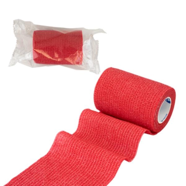 Dynarex Sensi Wrap, Self-Adherent Wrap - Latex Free, 2" X 5 yds Red, 36/cs 3311