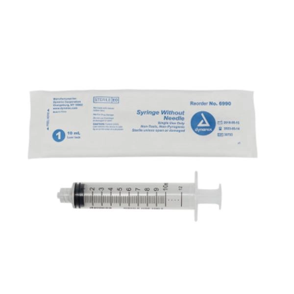Dynarex Syringe without Needle - Non Toxic - Luer Lock, 10 cc, 10/100/cs 6990