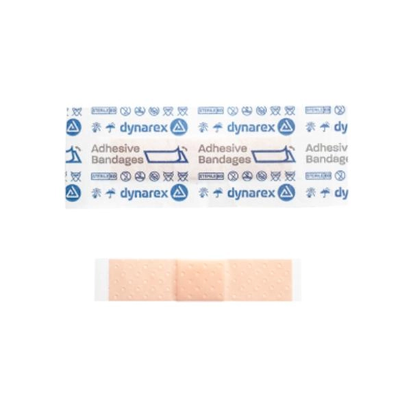 Dynarex Sheer Plastic Adhesive Bandages - Sterile, 3/8" x 1.5", 2/2500/cs 3608BULK