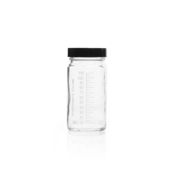DWK Life Sciences 125 mL Kimble Clear Glass AC Medium Round Bottles Cs/24 5810448V-21