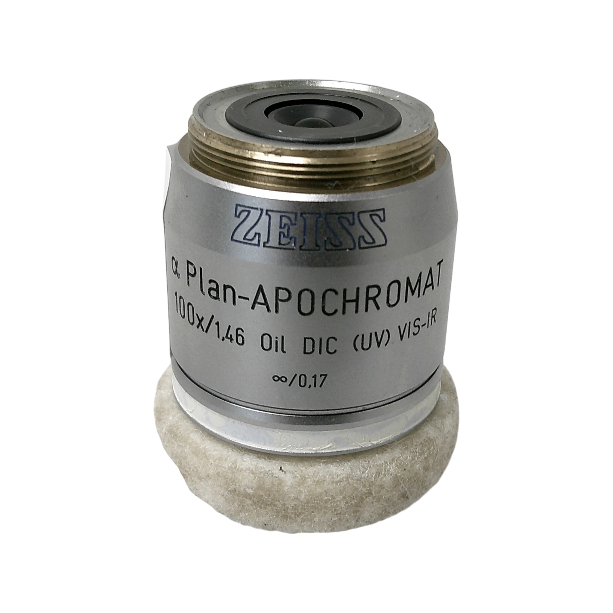 Zeiss Alpha Plan-Apochromat DIC  (UV) VIS-IR 100x/1.46 Oil M27 Thread Size Microscope Objective