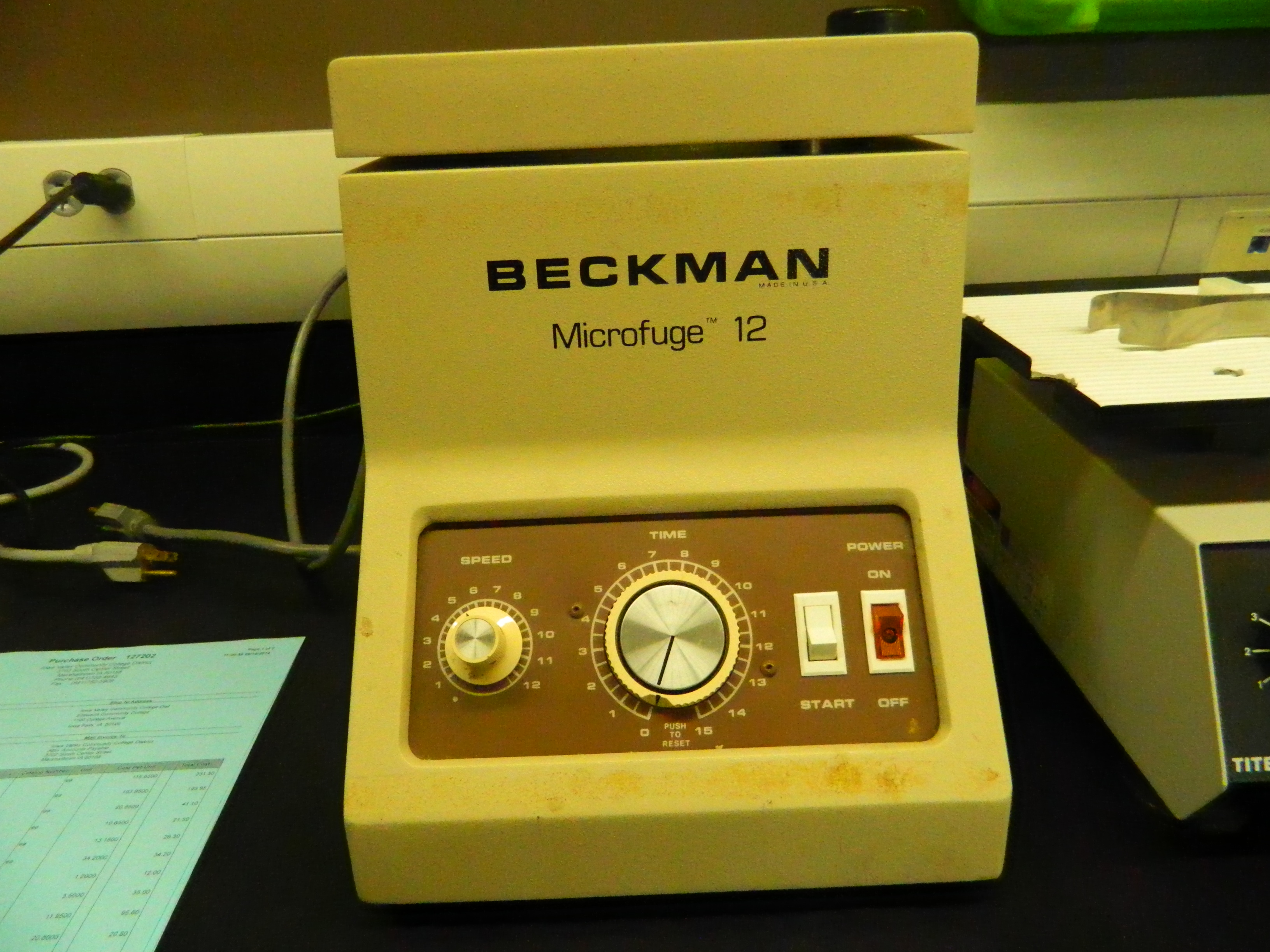 Beckman microfuge 12 with rotor