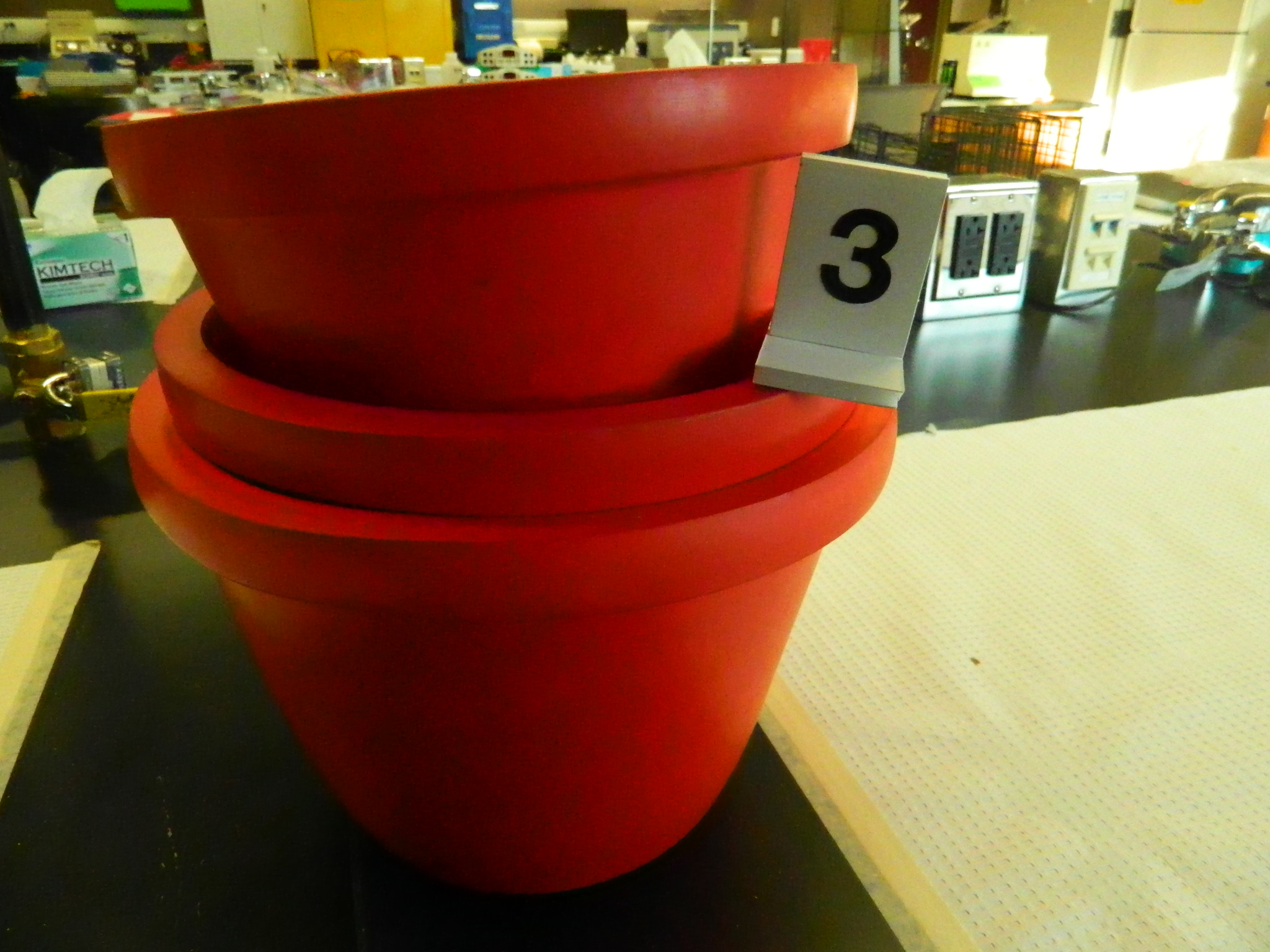 3 laboratory grade ice bowls