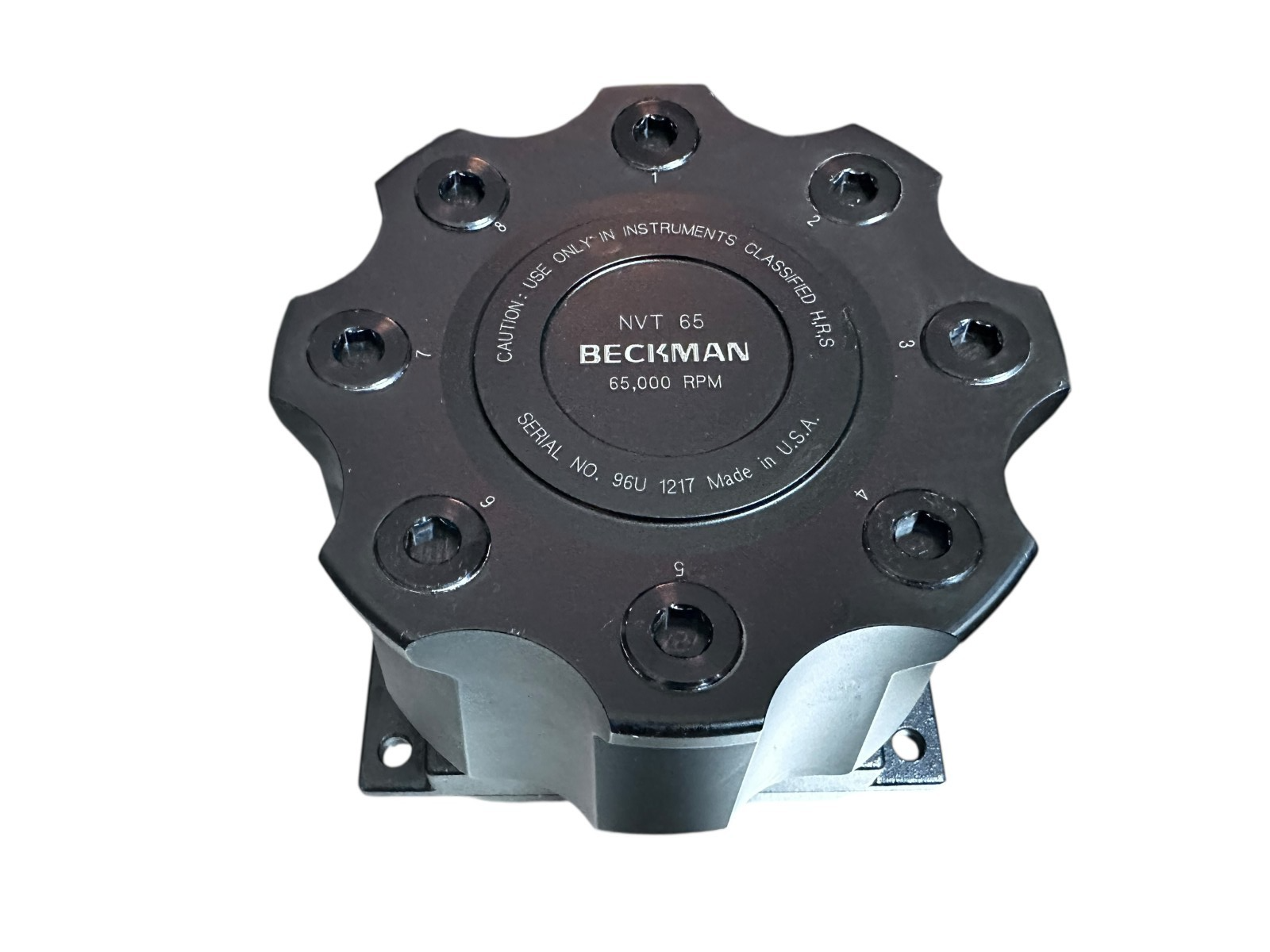 Beckman NVT 65 Ultracentrifuge Rotor 65,000 RPM – With Drive Hub & Mount