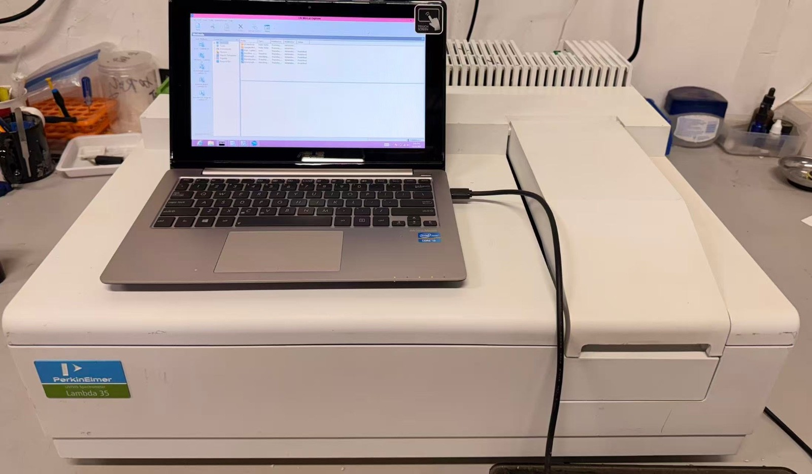 Refurbished PE Lambda 35 with RSA-PE-20 Integrating Sphere & UV Winlab software