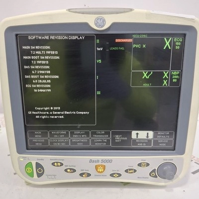 GE Healthcare Dash 5000 - Masimo SpO2 Patient Moni