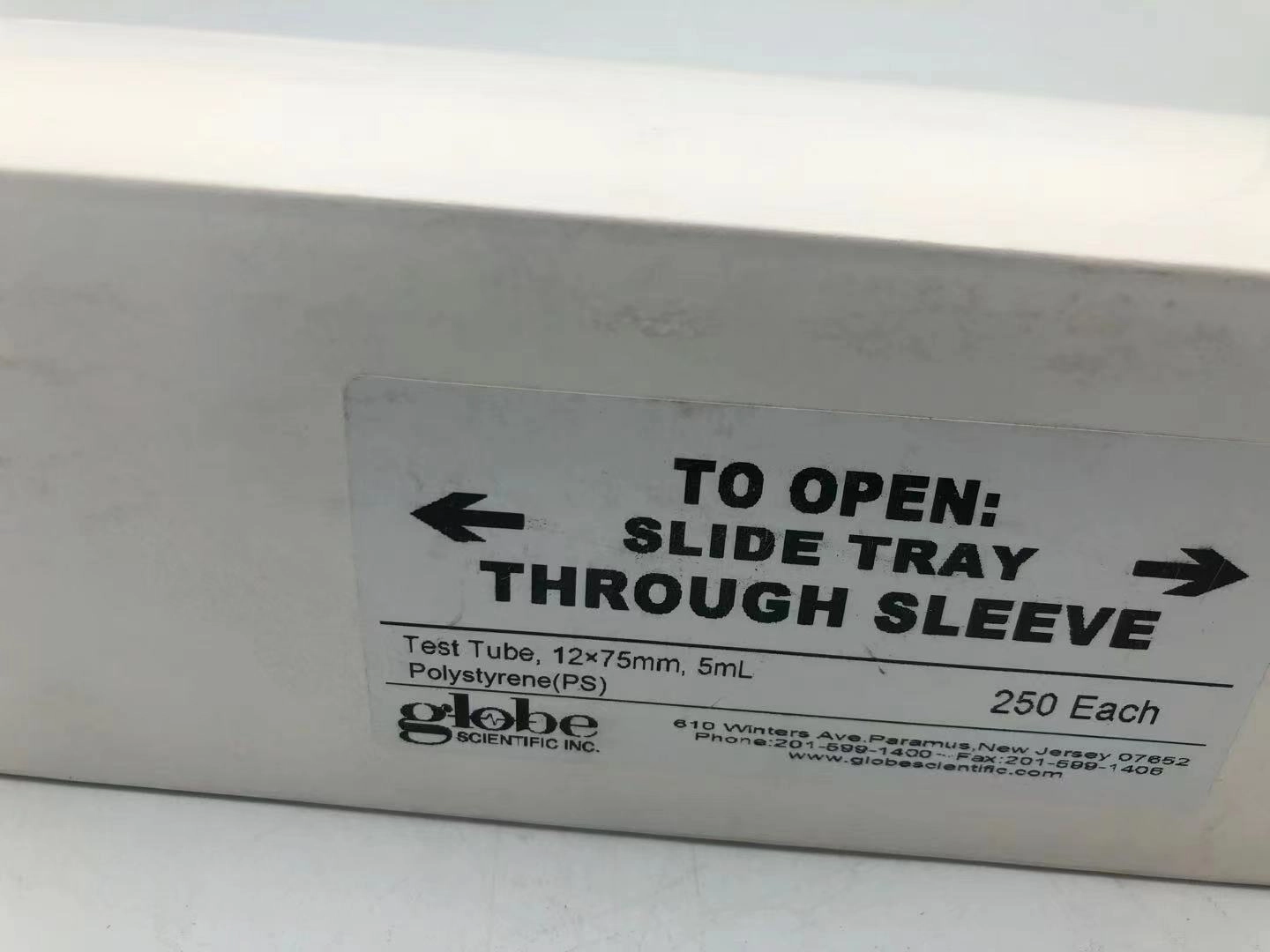 GLOBE SCIENTIFIC Test Tube 12x75mm 5mL Polystyrene