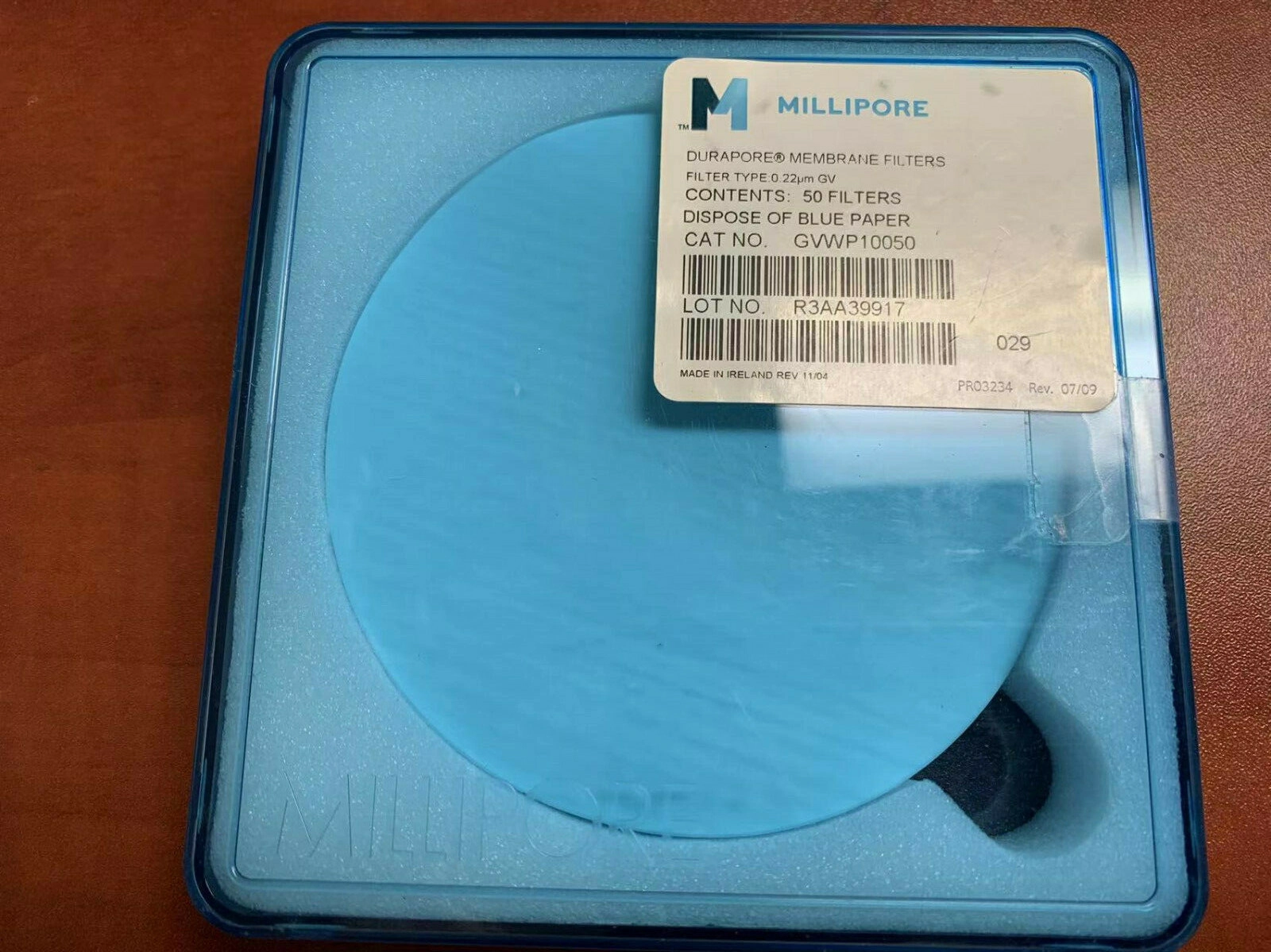 Millipore GVWP10050 Dispose of Blue Parper 50 Filt