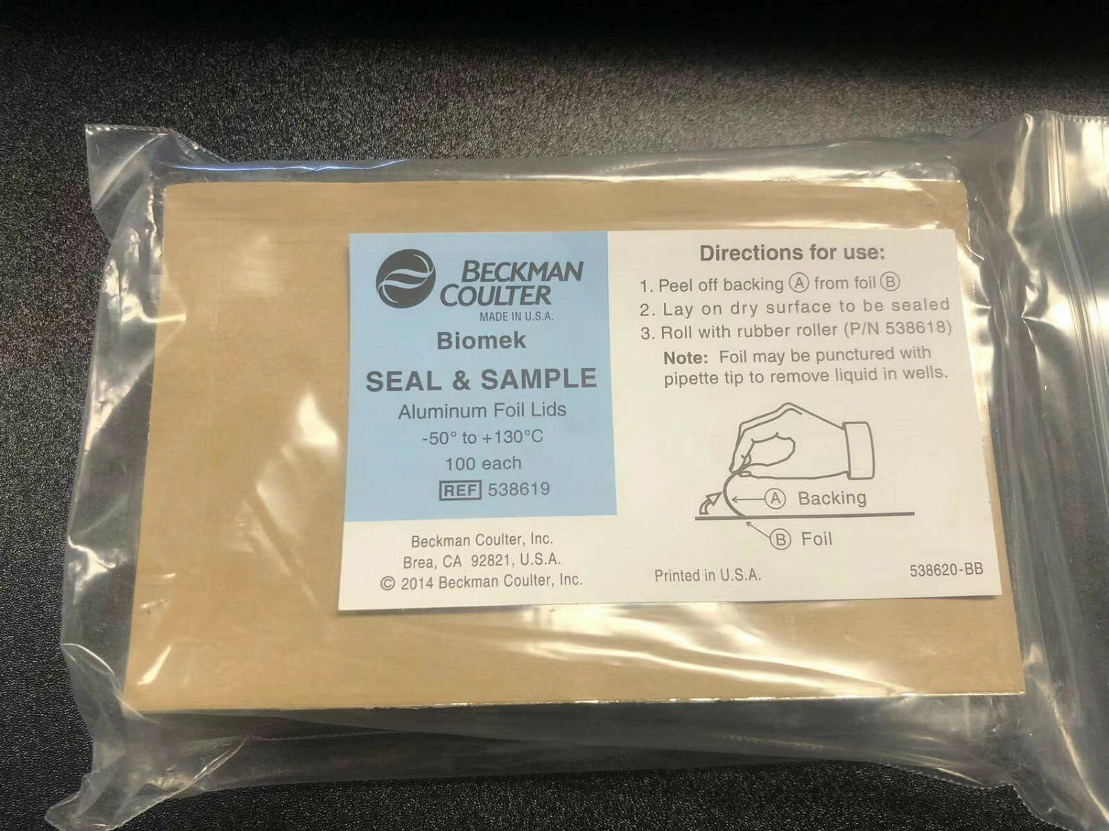 New Beckman Coulter Biomek Seal & Sample 538619 Al