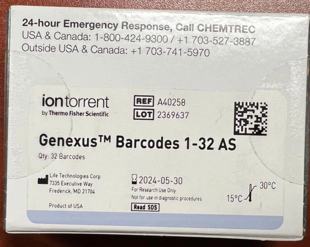 New Applied BioSystems Ion torrent Genexus Barcode