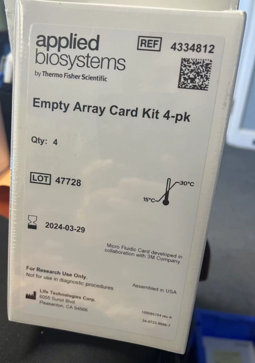 Applied Biosystems Empty Array Card Kit 4-pk 43348 | LabX.com