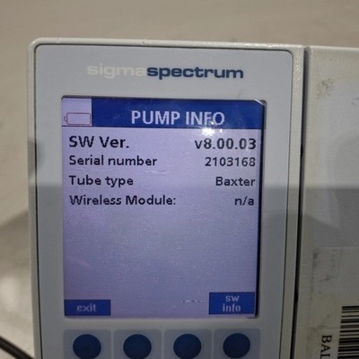 Baxter Sigma Spectrum 8.00.03 w/o Battery Infusion