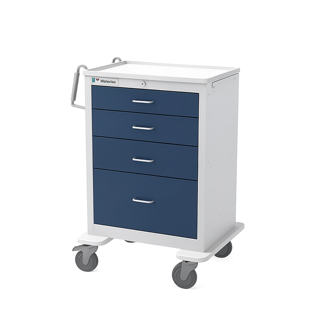 Waterloo 4-Drawer Steel Anesthesia Cart
