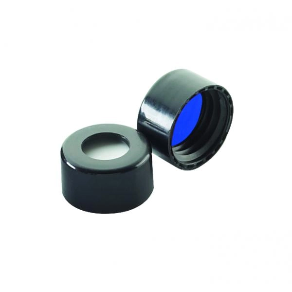 DWK Life Sciences Wheaton 9 mm ABC Screw Cap, With Blue PTFE Black PP Cs/1000 W225334A-0401