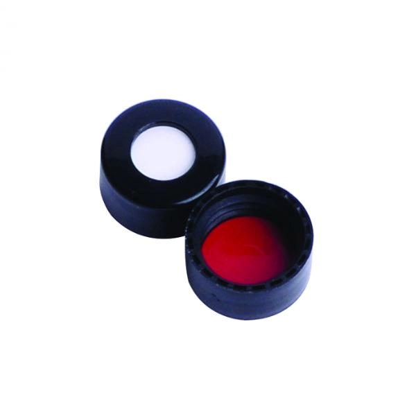 DWK Life Sciences Wheaton 9 mm ABC Screw Cap, With Red PTFE Black PP Cs/1000 W225332-0201