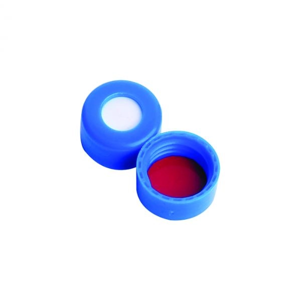 DWK Life Sciences Wheaton 9 mm ABC Screw Cap, With Red PTFE Blue PP Cs/1000 W225332-0204