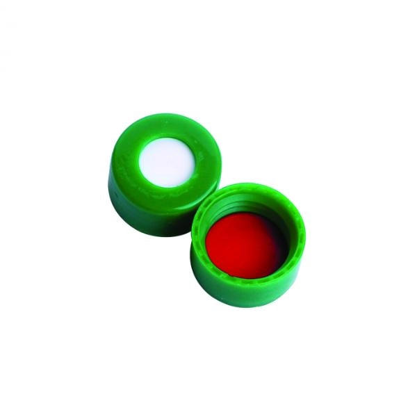 DWK Life Sciences Wheaton 9 mm ABC Screw Cap, With Red PTFE Green PP Cs/1000 W225332-0207