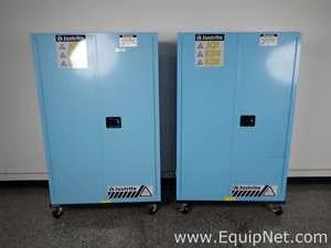 Lot 329 Listing# 1069628 Lot of 2 JustRite 894502 Sure-Grip EX 45 Gallon Acid and Corrosive Storage Cabinets