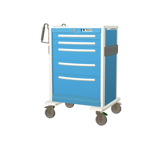 Waterloo Tall 5-Drawer Aluminum Emergency Cart