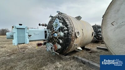 5,000 Gal Pfaudler Glass Lined Reactor, 90/125#