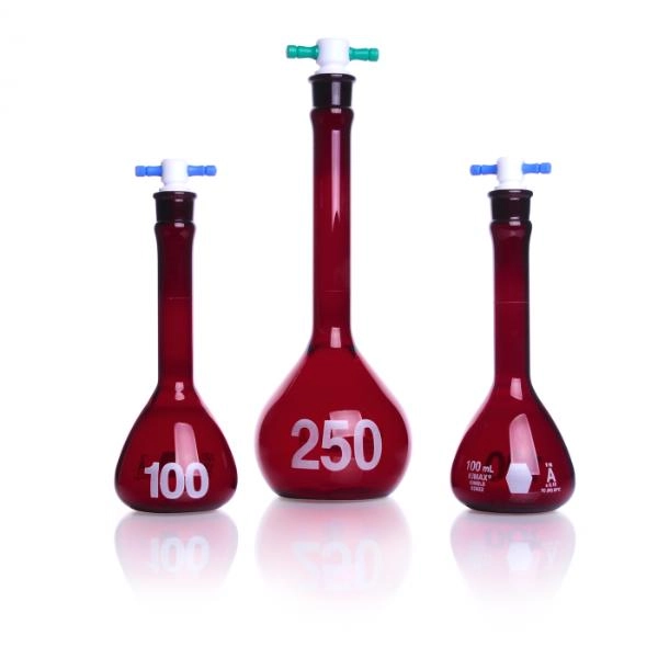 DWK Life Sciences 200 mL Kimble Ray-Sorb Heavy Duty Wide Mouth Volumetric Flask Cs/6 92822F-200
