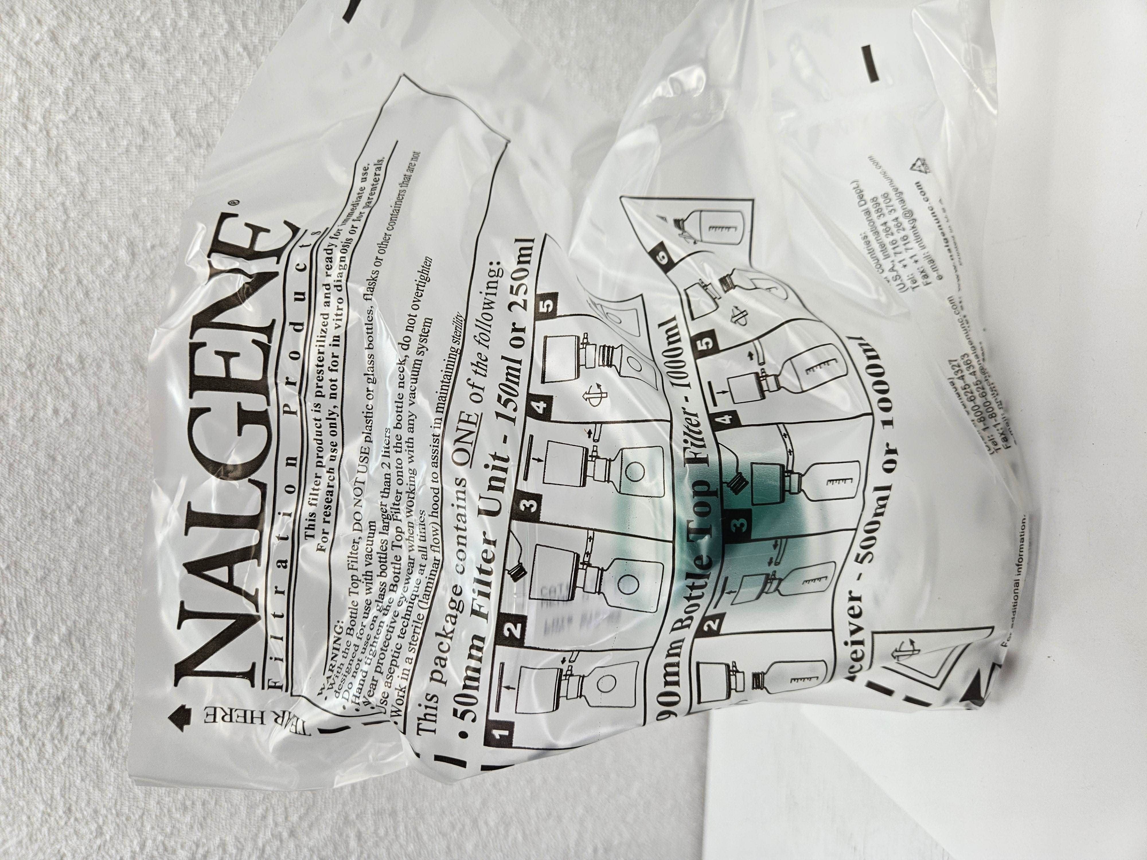 Nalgene Filtration Flask 50 mm Filter Unit 125 ml or 250 ml